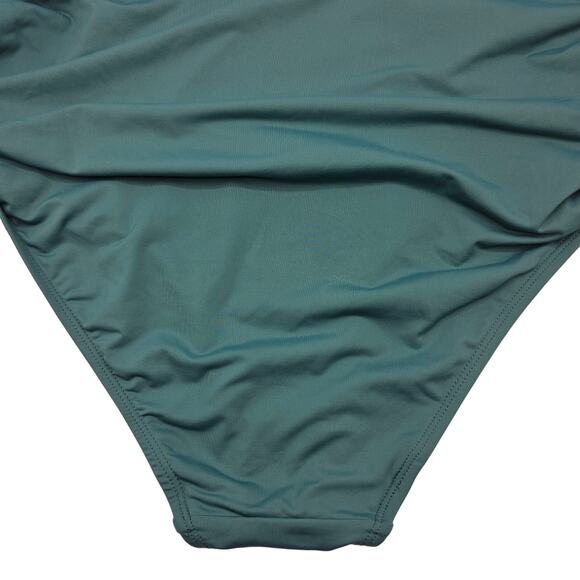 Anne Cole Womans size 18W Convertible High Waist Shirred Bikini bottom Green NEW - Picture 4 of 7